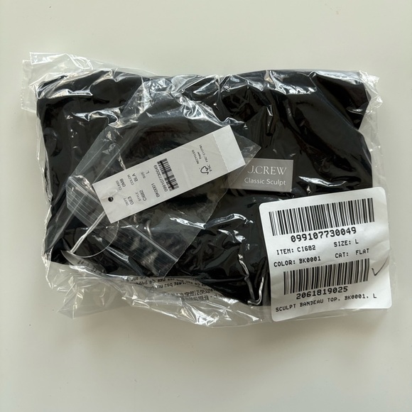 NWT J. Crew Bandeau Bikini Top Classic Sculpt Black - Picture 5 of 6